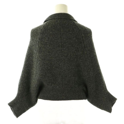 Louis Vuitton Wool Cashmere Frill Knit Poncho Cardigan S Dark Gray