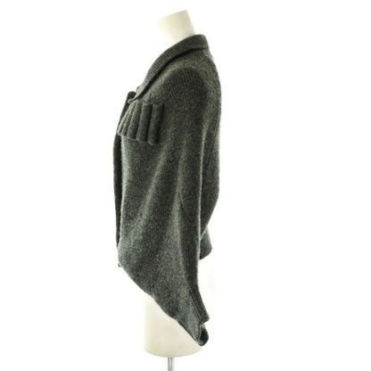 Louis Vuitton Wool Cashmere Frill Knit Poncho Cardigan S Dark Gray