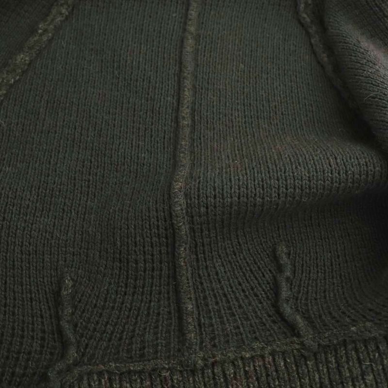 Louis Vuitton Wool Cashmere Frill Knit Poncho Cardigan S Dark Gray