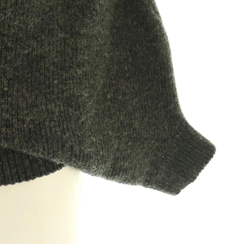 Louis Vuitton Wool Cashmere Frill Knit Poncho Cardigan S Dark Gray