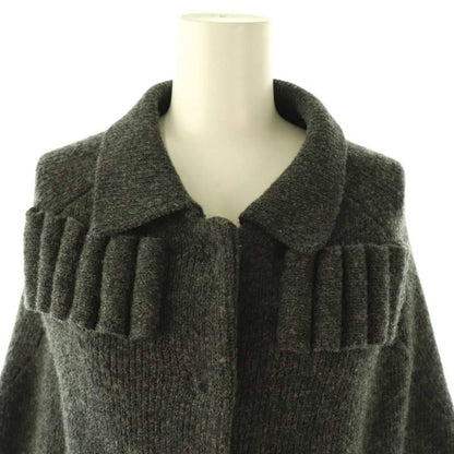 Louis Vuitton Wool Cashmere Frill Knit Poncho Cardigan S Dark Gray