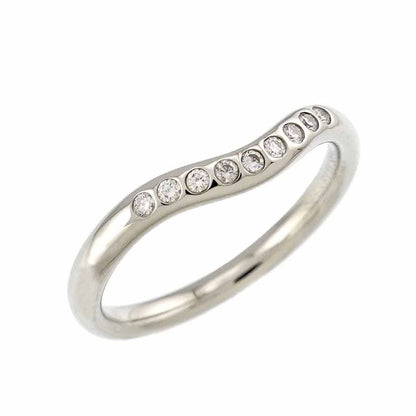 Tiffany & Co. Curved Band Ring Diamond Pt Platinum