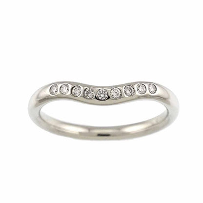 Tiffany & Co. Curved Band Ring Diamond Pt Platinum