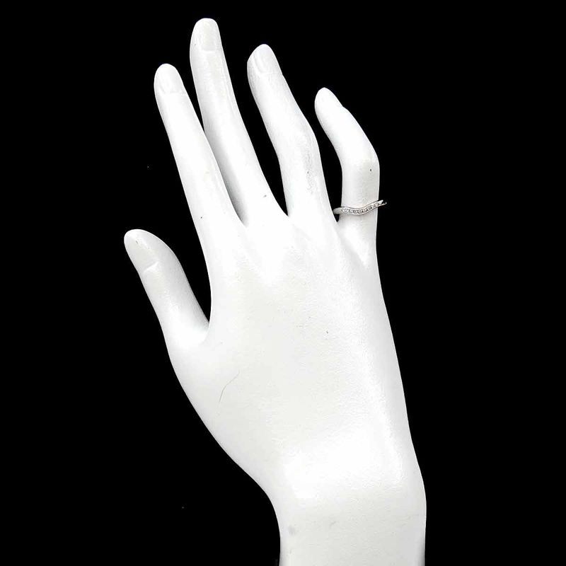 Tiffany & Co. Curved Band Ring Diamond Pt Platinum
