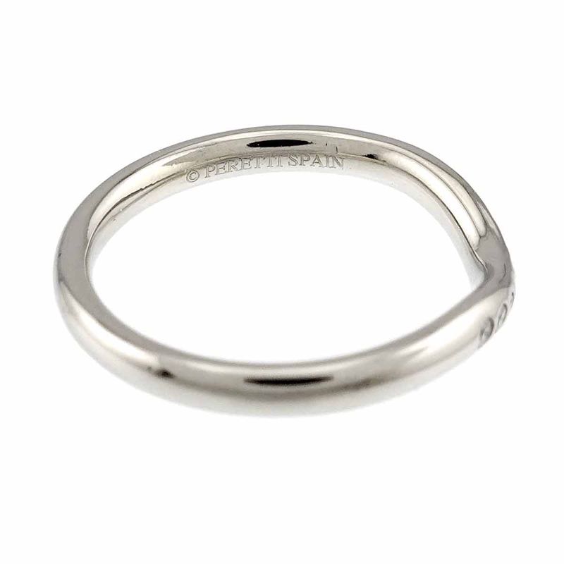 Tiffany & Co. Curved Band Ring Diamond Pt Platinum