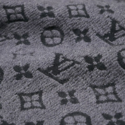 Louis Vuitton Monogram Classic Shawl Scarf Wool Fringe