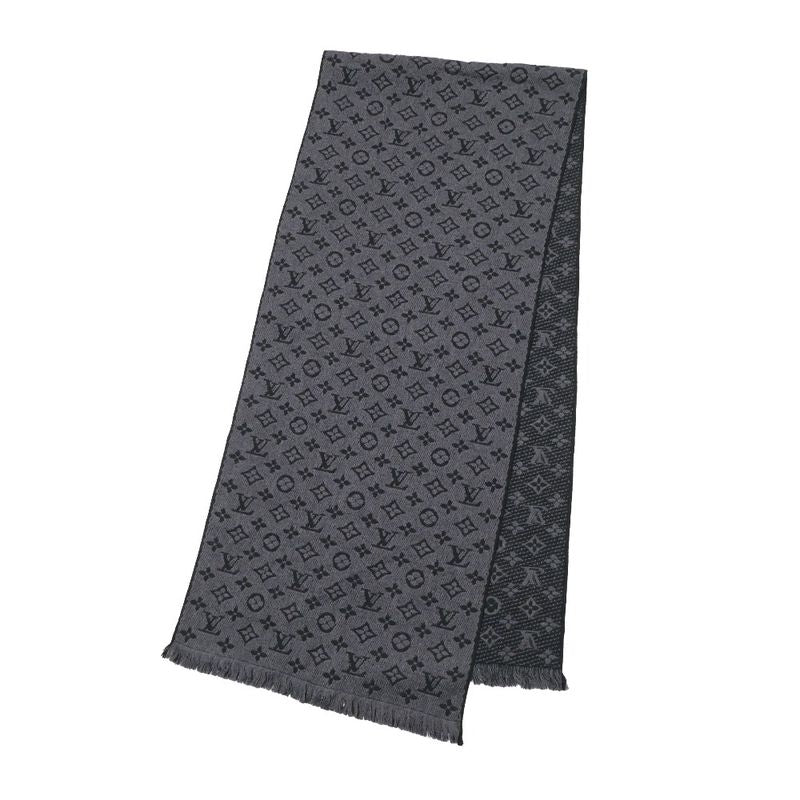 Louis Vuitton Monogram Classic Shawl Scarf Wool Fringe