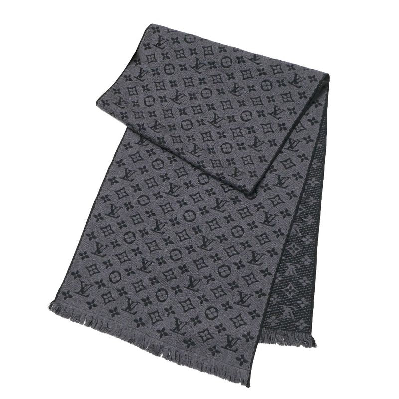Louis Vuitton Monogram Classic Shawl Scarf Wool Fringe