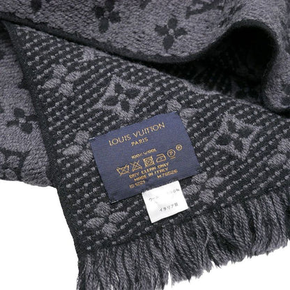 Louis Vuitton Monogram Classic Shawl Scarf Wool Fringe