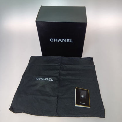 Chanel Shoulder Bag Drawstring Chain Caviar Leather CC Logo Gold Bold