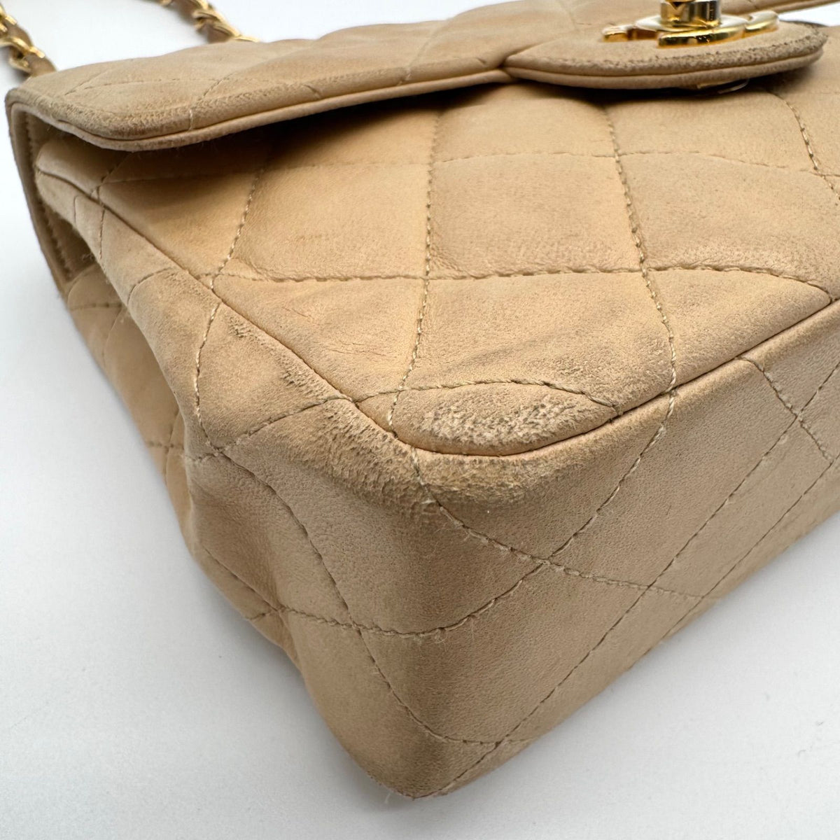 Chanel Large Shoulder Bag Mini Quilted CC Logo Turnlock — view 7