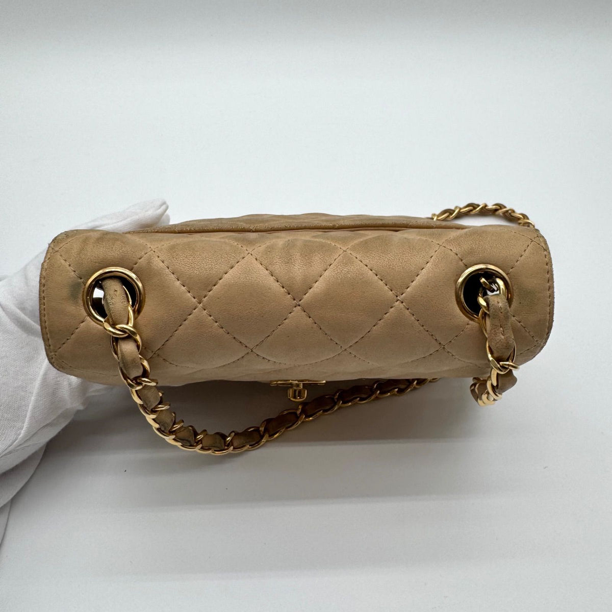 Chanel Large Shoulder Bag Mini Quilted CC Logo Turnlock — view 5