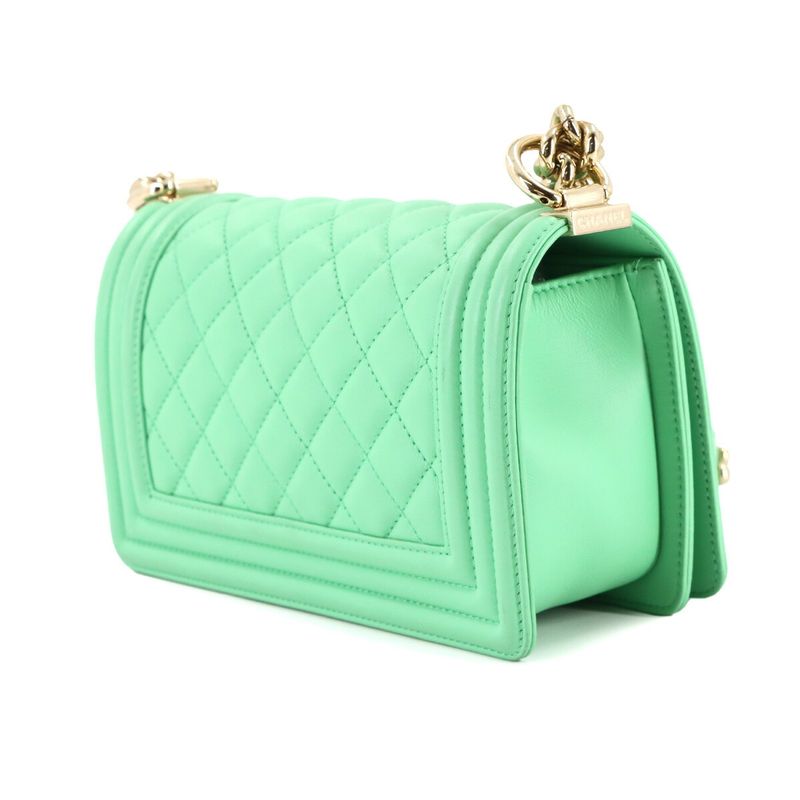 Chanel Small Chain Shoulder Bag Lambskin Light Green