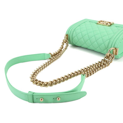 Chanel Small Chain Shoulder Bag Lambskin Light Green