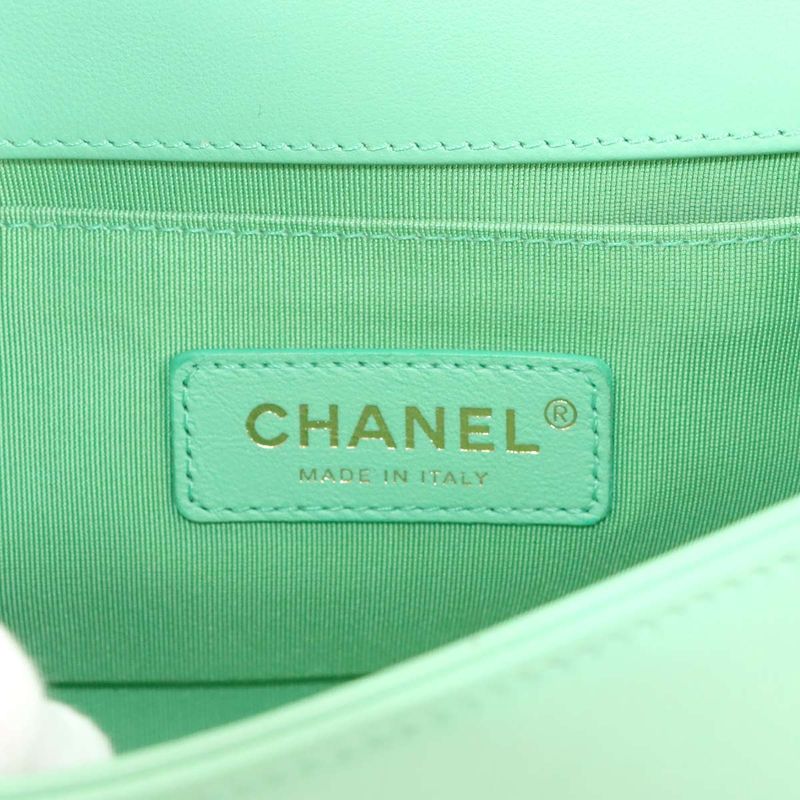 Chanel Small Chain Shoulder Bag Lambskin Light Green