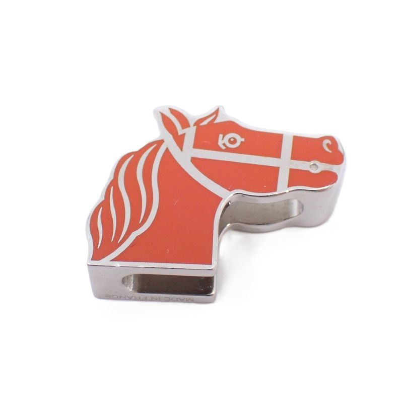 Hermes Scarf Ring Quadrige Silver Red Silver X