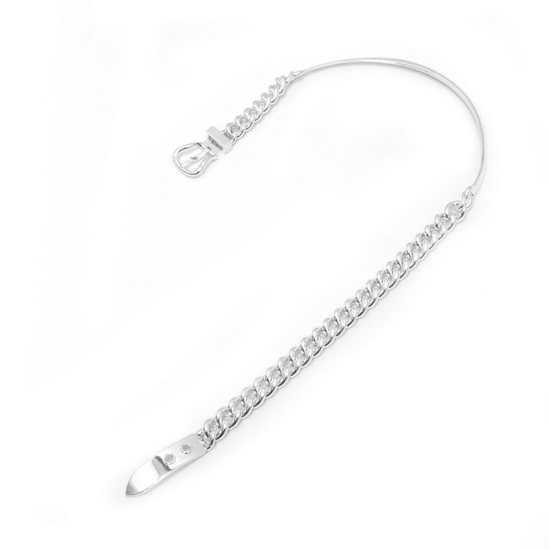 Hermes Necklace Choker Booklet Series GM Inflexible 44 Silver