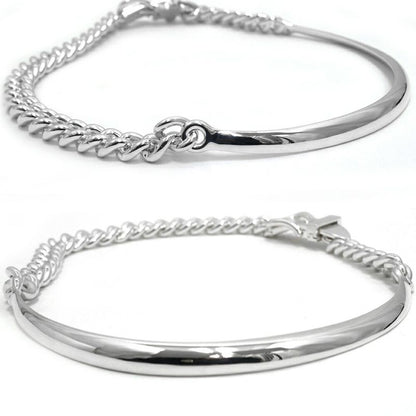 Hermes Necklace Choker Booklet Series GM Inflexible 44 Silver
