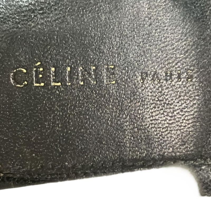 Celine Sandals 38.5 White Black Wedge Sole Leather