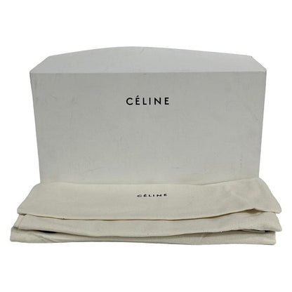 Celine Sandals 38.5 White Black Wedge Sole Leather