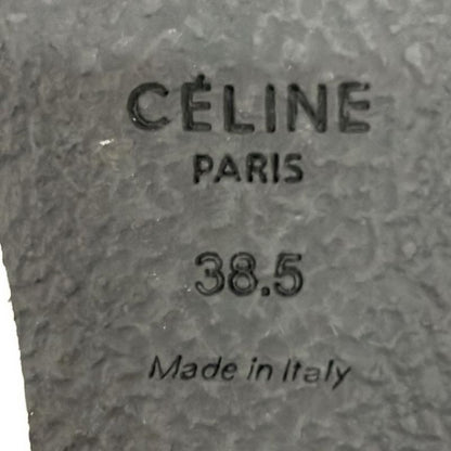 Celine Sandals 38.5 White Black Wedge Sole Leather