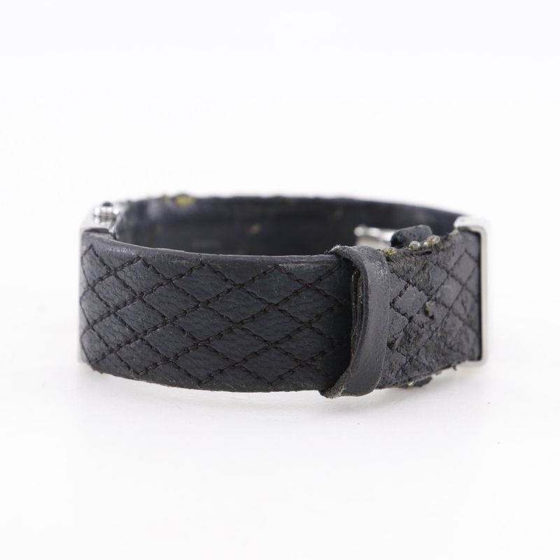 Chanel Quilted Stainless Steel Leather Quartz Analog Display