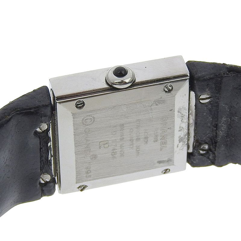 Chanel Quilted Stainless Steel Leather Quartz Analog Display