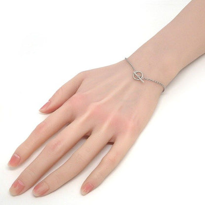 Hermes Bracelet Echappee Toggle Motif Mini Chaine D'ancre 18K White Gold