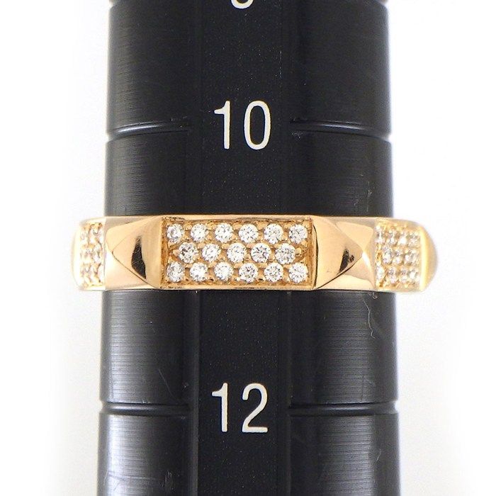 Hermes Ring Clou de Pave 65 Points Diamond 18K Pink
