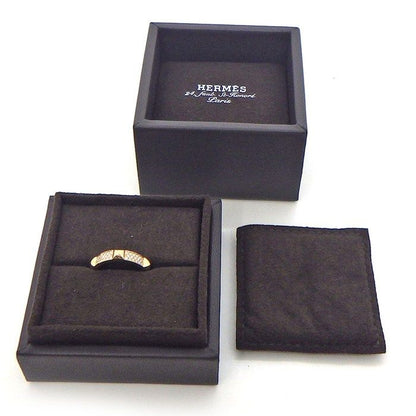 Hermes Ring Clou de Pave 65 Points Diamond 18K Pink