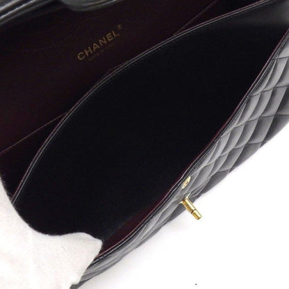 Chanel Shoulder Bag Quilted 30 Classic Large Black Gold