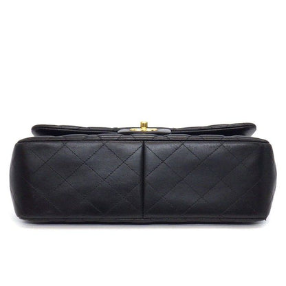 Chanel Shoulder Bag Quilted 30 Classic Large Black Gold