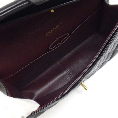 Chanel Shoulder Bag Quilted 30 Classic Large Black Gold