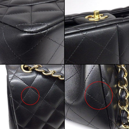 Chanel Shoulder Bag Quilted 30 Classic Large Black Gold