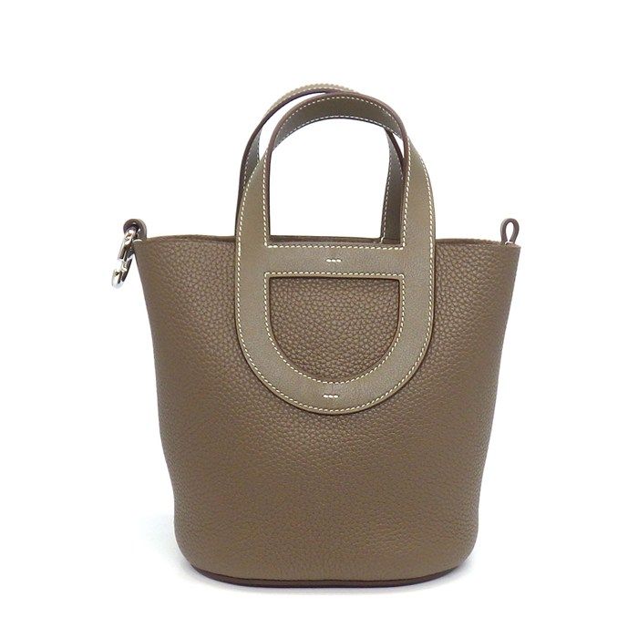 Hermes Handbag in the Loop 18 Etoupe Taurillon Clemence Swift