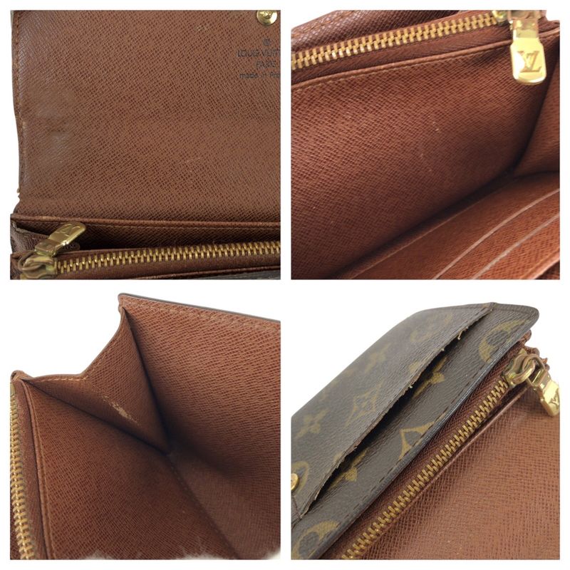 Louis Vuitton Monogram Pochette Porto Monet Cles D Brown Gold Long