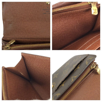 Louis Vuitton Monogram Pochette Porto Monet Cles D Brown Gold Long