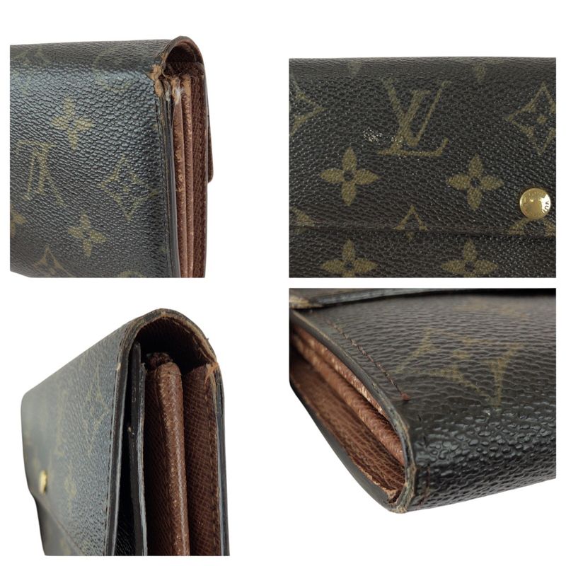 Louis Vuitton Monogram Pochette Porto Monet Cles D Brown Gold Long