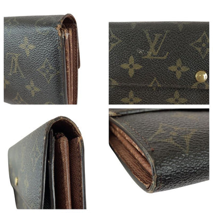 Louis Vuitton Monogram Pochette Porto Monet Cles D Brown Gold Long