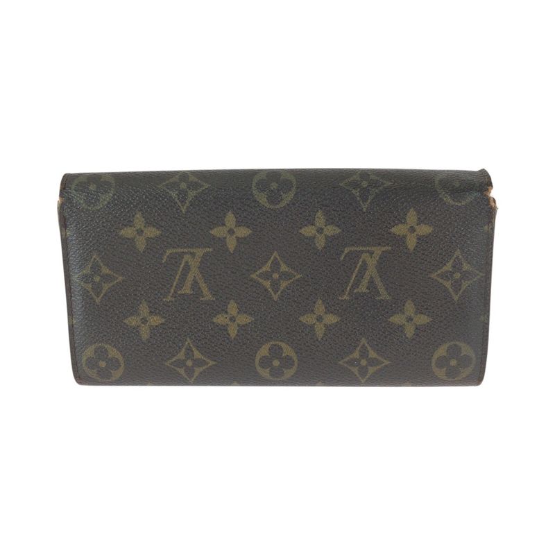 Louis Vuitton Monogram Pochette Porto Monet Cles D Brown Gold Long