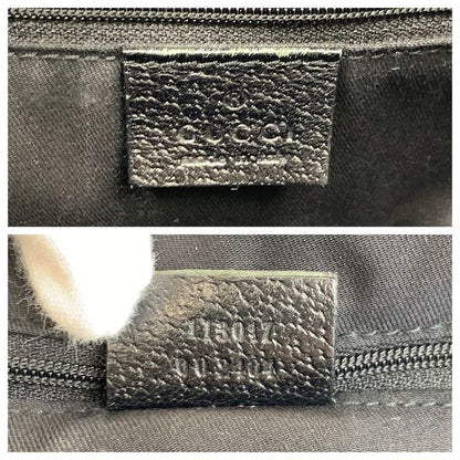 Gucci Black GG Canvas Leather Tote Shoulder Bag