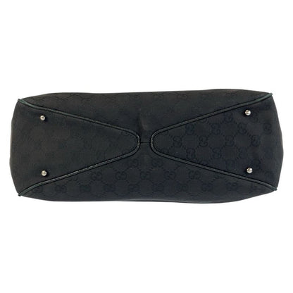 Gucci Black GG Canvas Leather Tote Shoulder Bag