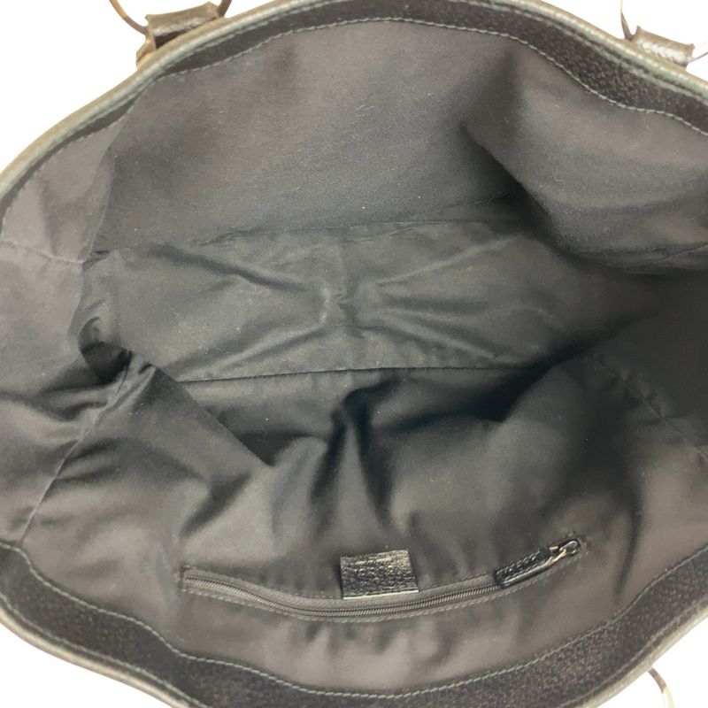 Gucci Black GG Canvas Leather Tote Shoulder Bag