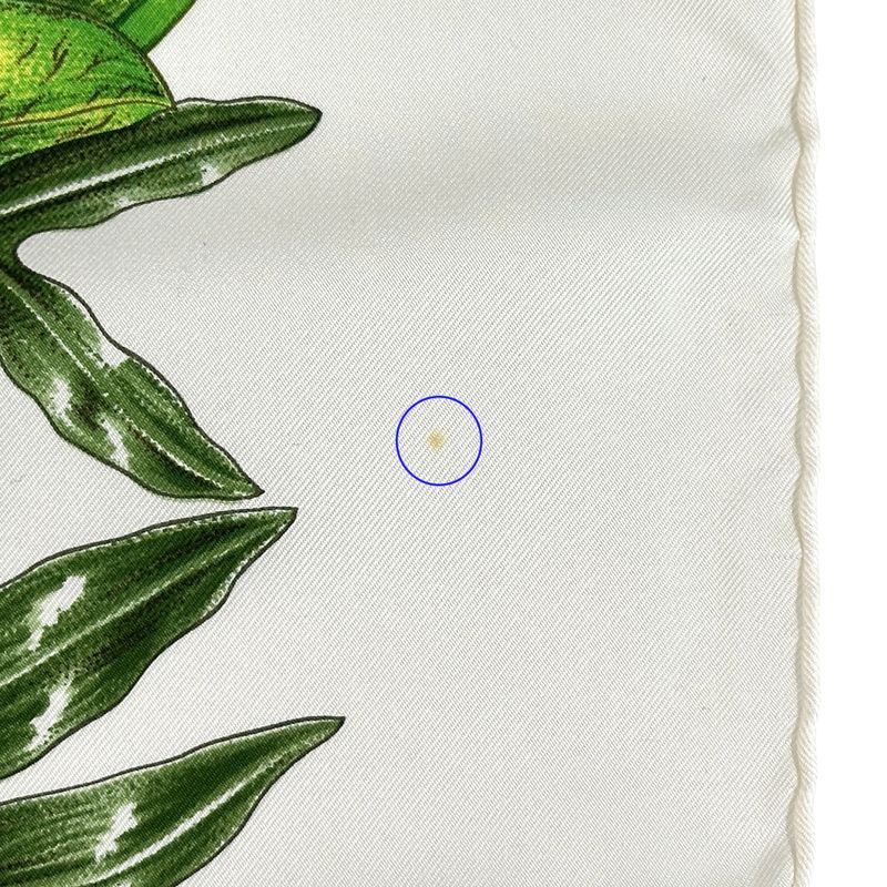 Hermes Scarf Carre 90 Passiflores Passion Flower Silk White