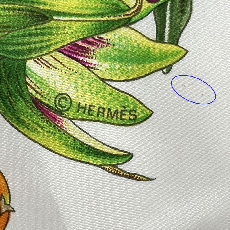 Hermes Scarf Carre 90 Passiflores Passion Flower Silk White