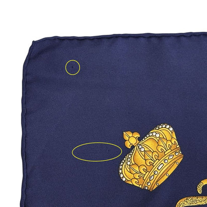 Hermes Scarf Carre 90 les Tambours Tambour Drum Silk Navy Multicolo