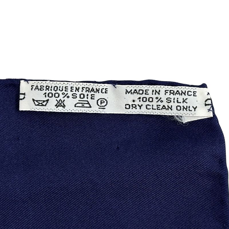 Hermes Scarf Carre 90 les Tambours Tambour Drum Silk Navy Multicolo