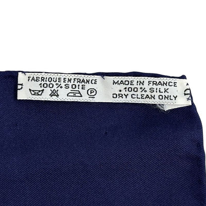 Hermes Scarf Carre 90 les Tambours Tambour Drum Silk Navy Multicolo