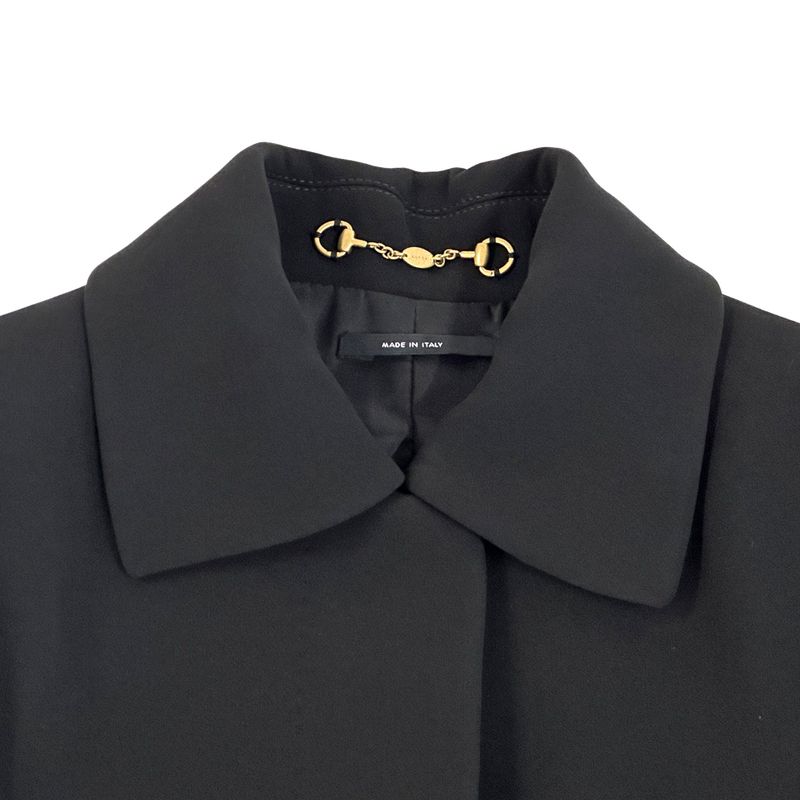 Gucci Interlocking Acetate Polyester Long Coat Black