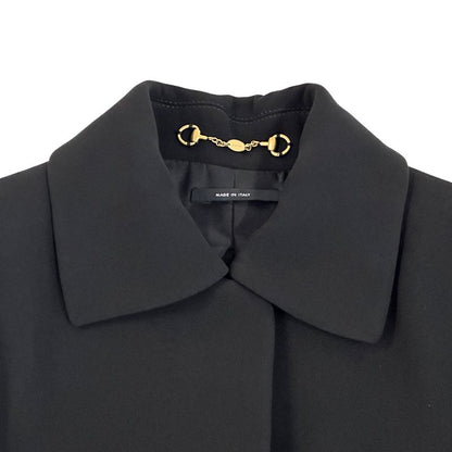 Gucci Interlocking Acetate Polyester Long Coat Black
